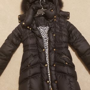Guess goose puffer with real fox fur trimmed hood